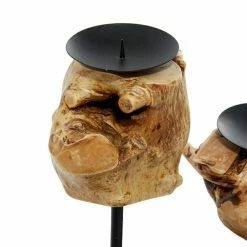 Promo 😍 Grayson Lane 12-in x 18-in Natural Candlestick Holders -Black Teak Wood 🔔 -GRAYSON LANE Sales 2022 330861789 AlternateImage3 l