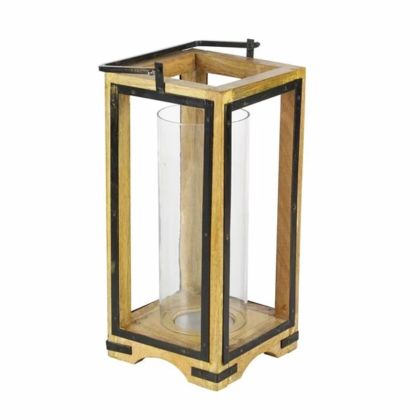 Deals 🎉 Grayson Lane 22-in x 8-in Traditional Candle Holder Lantern - Natural Brown Mango Wood 🔥 4 Deals 🎉 Grayson Lane 22-in x 8-in Traditional Candle Holder Lantern - Natural Brown Mango Wood 🔥 - Image 4
