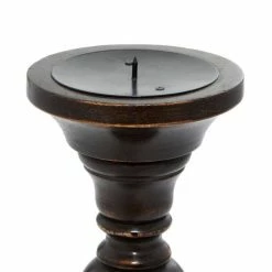 Promo 🔔 Grayson Lane Set of 3 18-in, 15-in, 12-in Farmhouse Candle Holder - Black Mango Wood 🥰 -GRAYSON LANE Sales 2022 330861791 AlternateImage4 l