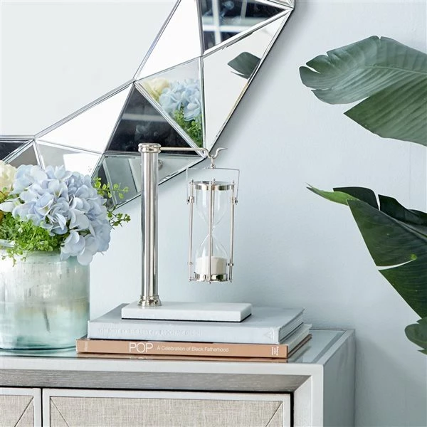 Best Sale 🔥 Grayson Lane 10-in x 7-in x 4-in Glam Timer - Silver Brass ✔️ 2 Best Sale 🔥 Grayson Lane 10-in x 7-in x 4-in Glam Timer - Silver Brass ✔️ - Image 2