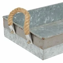 Discount 🌟 Grayson Lane Set of 2 16-in, 14-in Farmhouse Tray - Grey Metal 🌟 -GRAYSON LANE Sales 2022 330861806 AlternateImage2 l