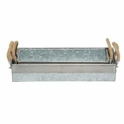 Discount 🌟 Grayson Lane Set of 2 16-in, 14-in Farmhouse Tray - Grey Metal 🌟 -GRAYSON LANE Sales 2022 330861806 AlternateImage4 l
