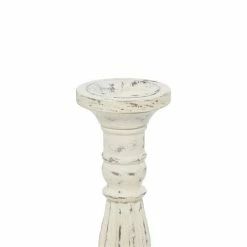 Promo 🎉 Grayson Lane Set of 3 21-in, 17-in, 15-in Traditional Candle Holder - White Mango Wood ⭐ -GRAYSON LANE Sales 2022 330861807 AlternateImage3 l