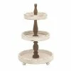 Top 10 ⭐ Grayson Lane 24-in x 15-in Farmhouse 3-Tier Tray Stand - White Wood ⌛
