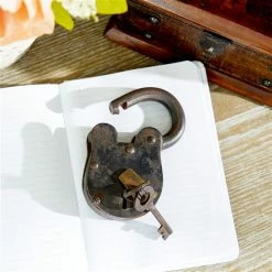 Discount 😉 Grayson Lane 7-in x 4-in Industrial Lock and Key - Brass Grey/Silver ✔️ -GRAYSON LANE Sales 2022 330861810 AlternateImage3 l