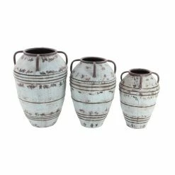 Cheapest 🧨 Grayson Lane Set of 3 26-in, 23-in, 19-in Rustic Vase - Blue Metal 🌟 -GRAYSON LANE Sales 2022 330861811 AlternateImage4 l