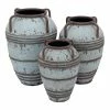 Cheapest 🧨 Grayson Lane Set of 3 26-in, 23-in, 19-in Rustic Vase - Blue Metal 🌟