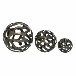 Buy ⌛ Grayson Lane Set of 3 8-in, 6-in, 4-in Brass Contemporary Orbs & Vase Filler -Aluminum 🔥