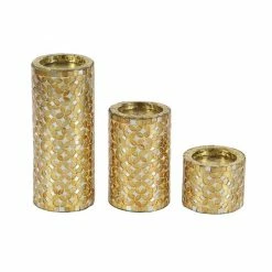 Cheap 🔔 Grayson Lane Set of 3 11-in, 7-in, 4-in Glam Candle Holder - Gold Metal 😉 -GRAYSON LANE Sales 2022 330861818 AlternateImage5 l