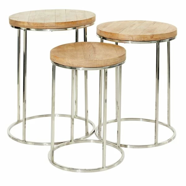 New ๐ Grayson Lane Set of 3 14-in, 17, 18-in Contemporary Accent Table - Brown Stainless Steel ๐งจ 1 New ๐ Grayson Lane Set of 3 14-in, 17, 18-in Contemporary Accent Table - Brown Stainless Steel ๐งจ