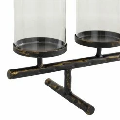 Best deal ⌛ Grayson Lane 11-in x 27-in Contemporary Candlestick Holders -Metal and Glass 😀 -GRAYSON LANE Sales 2022 330861846 AlternateImage3 l