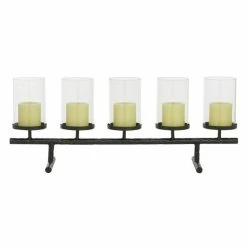 Best deal ⌛ Grayson Lane 11-in x 27-in Contemporary Candlestick Holders -Metal and Glass 😀