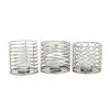 Brand new 🔥 Grayson Lane Set of 3 4-in x 4-in Modern Candle Holders -Silver Iron ⭐