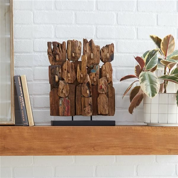 Hot Sale 🎉 Grayson Lane 16-in x 13-in Natural Abstract Sculpture - Brown Teak Wood 🌟 2 Hot Sale 🎉 Grayson Lane 16-in x 13-in Natural Abstract Sculpture - Brown Teak Wood 🌟 - Image 2
