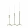 Deals ⌛ Grayson Lane Set of 3 14-in x 5-in Contemporary Candle Holders -Silver Aluminium ❤️