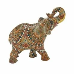 Best deal 🤩 Grayson Lane 8-in x 9-in Eclectic Sculpture - Orange Poly Stone Elephant 🥰 -GRAYSON LANE Sales 2022 330861861 AlternateImage3 l