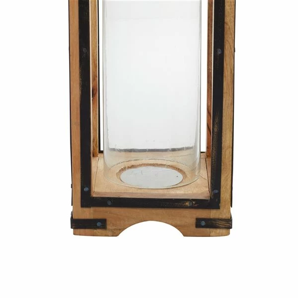 New 😀 Grayson Lane 31-in x 8-in Traditional Candle Holder Lantern - Brown Mango Wood 🤩 4 New 😀 Grayson Lane 31-in x 8-in Traditional Candle Holder Lantern - Brown Mango Wood 🤩 - Image 4