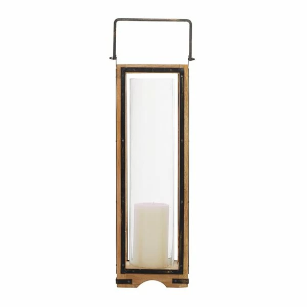 New 😀 Grayson Lane 31-in x 8-in Traditional Candle Holder Lantern - Brown Mango Wood 🤩 1 New 😀 Grayson Lane 31-in x 8-in Traditional Candle Holder Lantern - Brown Mango Wood 🤩