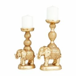 Best Sale 🧨 Grayson Lane Set of 2 13-in x 4-in Traditional Candle Holders -Gold Poly Stone 🤩 9 Best Sale 🧨 Grayson Lane Set of 2 13-in x 4-in Traditional Candle Holders -Gold Poly Stone 🤩 -GRAYSON LANE Sales 2022 330861867 AlternateImage5 l