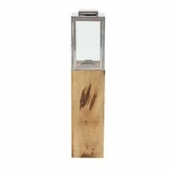 Buy 🌟 Grayson Lane 36-in x 9-in Contemporary Candle Holder Lantern - Brown Mango Wood 👍 -GRAYSON LANE Sales 2022 330861874 AlternateImage5 l