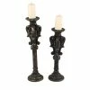 Best reviews of 🤩 Grayson Lane Set of 2 27-in, 22-in Vintage Candle Holder - Black Wood 🎉