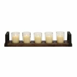 Best Pirce 😀 Grayson Lane 5-in x 28-in Industrial Candle Holder - Brown Iron ⭐