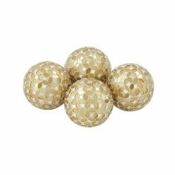 Outlet 👍 Grayson Lane Set of 4 4-in Gold Glam Orbs & Vase Filler -Plastic 💯