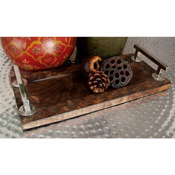 Discount 👍 Grayson Lane Set of 2 22-in, 16-in Rustic Tray - Brown Mango Wood ⭐ 2 Discount 👍 Grayson Lane Set of 2 22-in, 16-in Rustic Tray - Brown Mango Wood ⭐ - Image 2