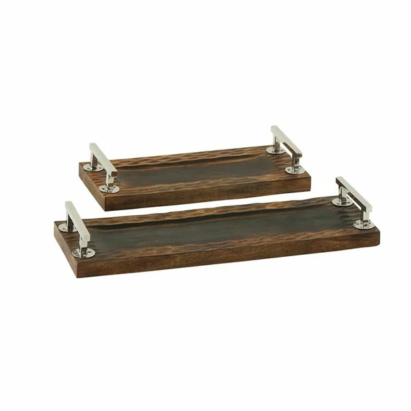 Discount 👍 Grayson Lane Set of 2 22-in, 16-in Rustic Tray - Brown Mango Wood ⭐ 1 Discount 👍 Grayson Lane Set of 2 22-in, 16-in Rustic Tray - Brown Mango Wood ⭐