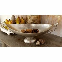 Deals 🎉 Grayson Lane 9-in x 22-in Traditional Decorative Bowl - Silver Aluminum 😉 -GRAYSON LANE Sales 2022 330861896 AlternateImage1 l
