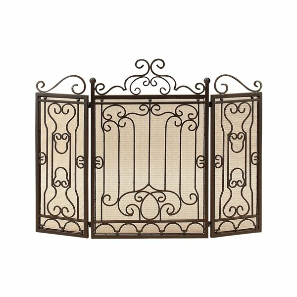 Brand new ๐ Grayson Lane 1-in Brown Iron 3-Panel Scroll Fireplace Screen ๐ 4 Brand new ๐ Grayson Lane 1-in Brown Iron 3-Panel Scroll Fireplace Screen ๐ - Image 4
