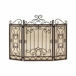 Brand new 😍 Grayson Lane 1-in Brown Iron 3-Panel Scroll Fireplace Screen 🔔