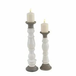 Deals ❤️ Grayson Lane 1-Candle Stone Pillar Candle Holder - Set of 2 💯