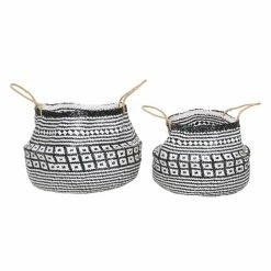 Deals 😉 Grayson Lane 2-Piece 16.05-in x 17-in Black Casual Storage Basket 🥰