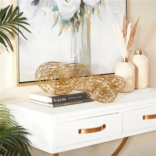 Outlet 🌟 Grayson Lane 2-Piece 8.05-in x 9.25-in Gold Contemporary Sculpture 😀 2 Outlet 🌟 Grayson Lane 2-Piece 8.05-in x 9.25-in Gold Contemporary Sculpture 😀 - Image 2