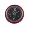 Best Pirce 🤩 Grayson Lane 17-in x 17-in Red Analogue Round Wall Standard Clock 🎁