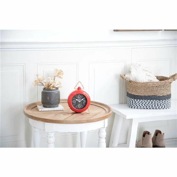 Budget 🥰 Grayson Lane 9-in x 6-in Red Analogue Round Tabletop Standard Clock ✨ 2 Budget 🥰 Grayson Lane 9-in x 6-in Red Analogue Round Tabletop Standard Clock ✨ - Image 2