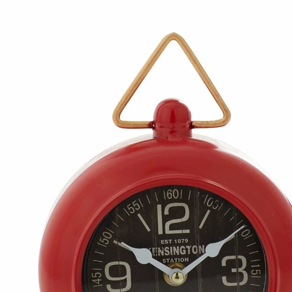Budget 🥰 Grayson Lane 9-in x 6-in Red Analogue Round Tabletop Standard Clock ✨ 3 Budget 🥰 Grayson Lane 9-in x 6-in Red Analogue Round Tabletop Standard Clock ✨ - Image 3