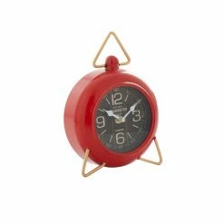 Budget 🥰 Grayson Lane 9-in x 6-in Red Analogue Round Tabletop Standard Clock ✨