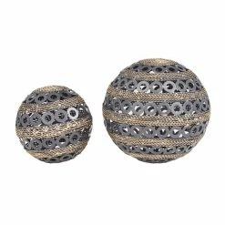 Coupon 🤩 Grayson Lane 2-Piece 8.25-in x 8.25-in Grey Contemporary Sculpture ❤️ -GRAYSON LANE Sales 2022 330862051 AlternateImage5 l