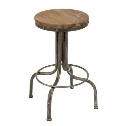 Hot Sale 😉 Grayson Lane Silver Adjustable Height Swivel Bar Stool 🎁