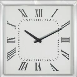 Best reviews of 🎉 Grayson Lane 20-in x 2-in Analogue Square Wall Standard Clock - Silver 🔔 -GRAYSON LANE Sales 2022 330862056 AlternateImage4 l