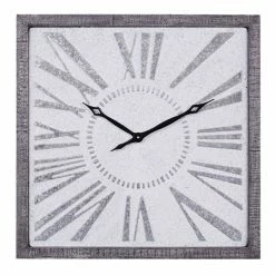 Deals 😀 Grayson Lane 25-in x 25-in Grey Analogue Square Wall Standard Clock 👏