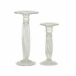 New ⌛ Grayson Lane 1-Candle White Glass Pillar Candle Holder - Set of 2 🤩 -GRAYSON LANE Sales 2022 330862082 AlternateImage5 l