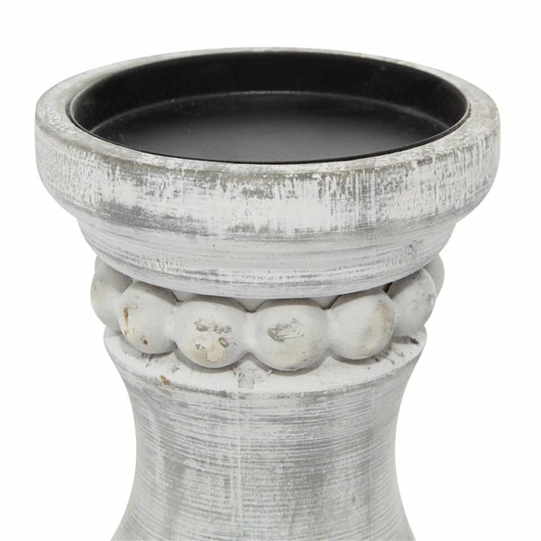 Discount 👍 Grayson Lane 1-Candle Grey Wood Pillar Candle Holder - Set of 3 🔥 3 Discount 👍 Grayson Lane 1-Candle Grey Wood Pillar Candle Holder - Set of 3 🔥 - Image 3