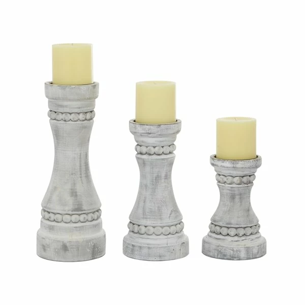 Discount 👍 Grayson Lane 1-Candle Grey Wood Pillar Candle Holder - Set of 3 🔥 1 Discount 👍 Grayson Lane 1-Candle Grey Wood Pillar Candle Holder - Set of 3 🔥