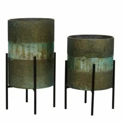 Buy 🔔 Grayson Lane 1-Candle Green Glass Hurricane Candle Holder - Set of 2 😀