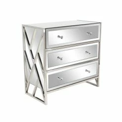 Cheapest 🛒 Grayson Lane Silver 3-Drawer Accent Chest 😀