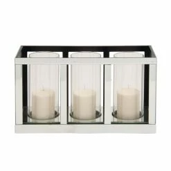 Best reviews of 🔔 Grayson Lane 3-Candle Silver Glass Pillar Candle Holder 💯 -GRAYSON LANE Sales 2022 330862113 AlternateImage5 l