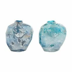 Coupon ⭐ Grayson Lane 2-Piece 8.70-in x 4.90-in Blue Contemporary Vase 🥰